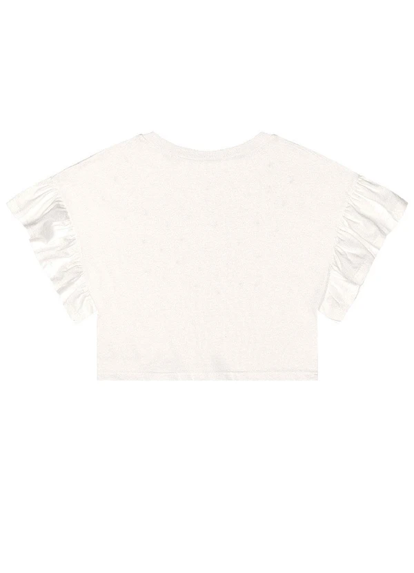 Quimby - Blusa Infantil Manga Franzida Strass Branco 4