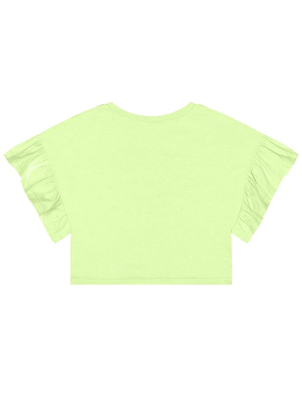 Quimby - Blusa Infantil Manga Franzida Strass Verde 4