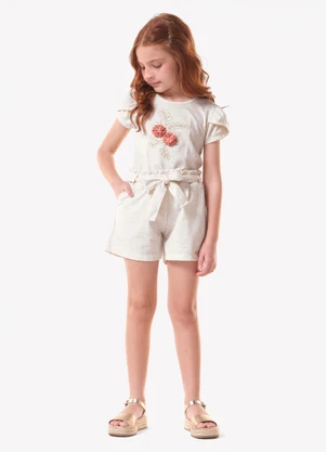Trick Nick - Blusa Infantil Meia Malha com Bordado Bege - TRICK NICK