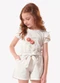 Trick Nick - Blusa Infantil Meia Malha com Bordado Bege - variação: Bege