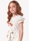 Trick Nick - Blusa Infantil Meia Malha com Bordado Rosa - variação: Bege