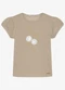 Trick Nick - Blusa Infantil Meia Malha com Bordado Bege - variação: Marrom