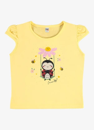 Rovi Kids - Blusa Infantil Meia Malha com Estampa Amarelo - ROVI KIDS