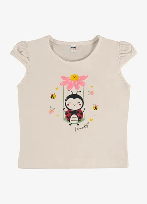 Rovi Kids - Blusa Infantil Meia Malha com Estampa Bege - ROVI KIDS