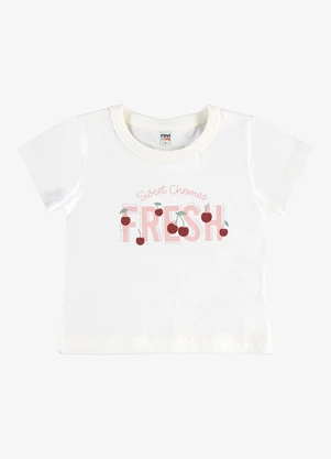 Rovi Kids - Blusa Infantil Meia Malha com Estampa Branco - ROVI KIDS