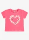 Rovi Kids - Blusa Infantil Meia Malha com Estampa Branco - variação: Rosa