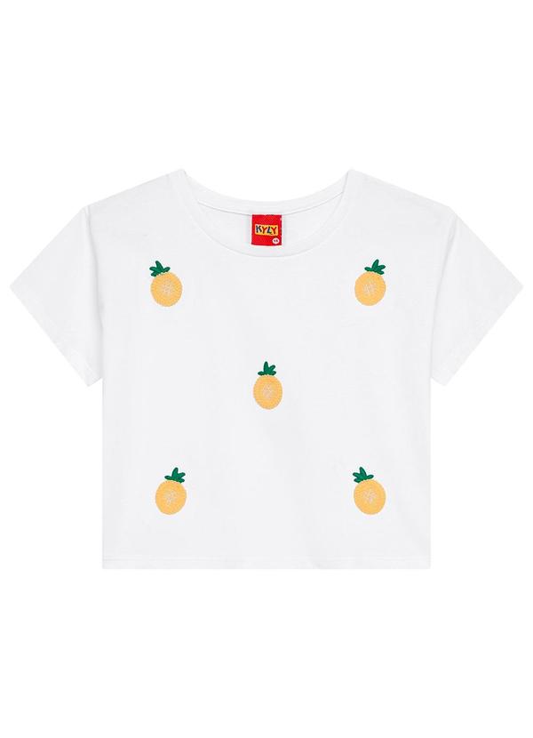 Kyly - Blusa Infantil Menina Abacaxi Branco 3