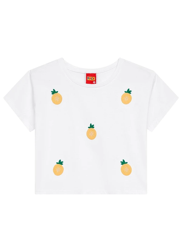 Kyly - Blusa Infantil Menina Abacaxi Branco 3