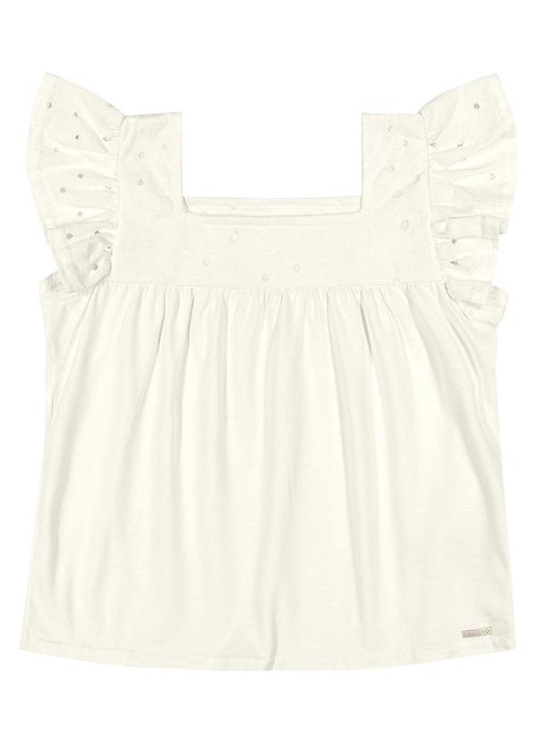 Elian - Blusa Infantil Menina Babados Elian Bege