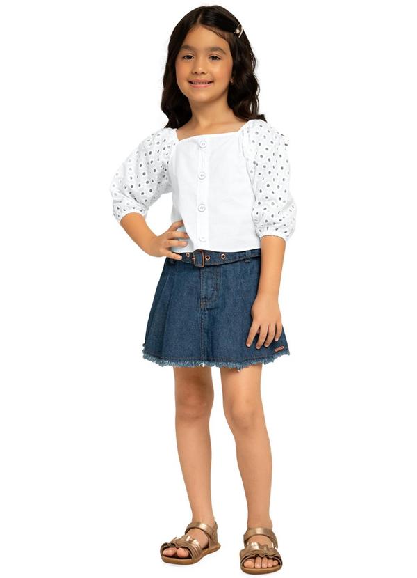 Milon - Blusa Infantil Menina Básica Branco 2