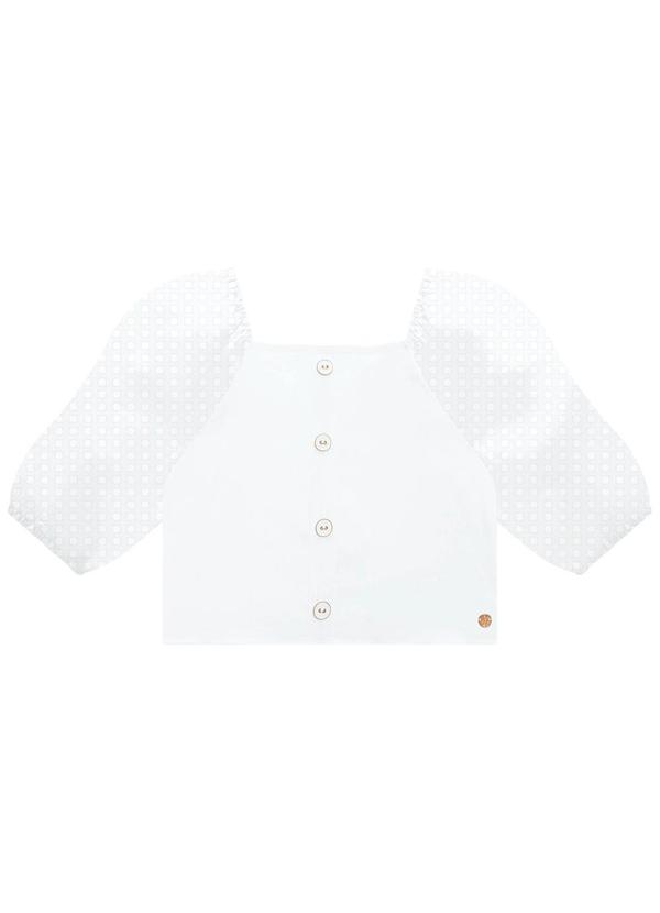 Milon - Blusa Infantil Menina Básica Branco 3