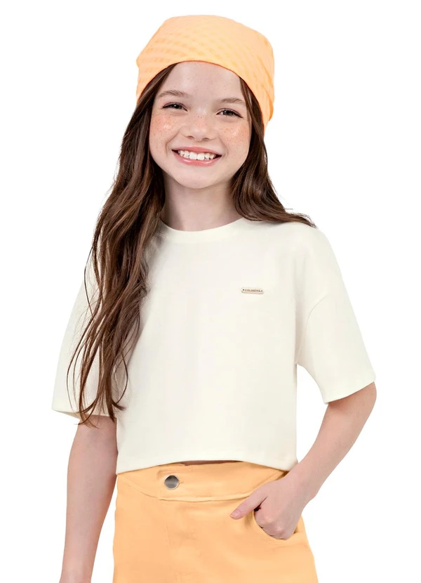 Colorittá - Blusa Infantil Menina Básica e Colorittá Bege