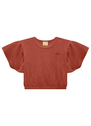 Milon - Blusa Infantil Menina Básica Laranja - MILON