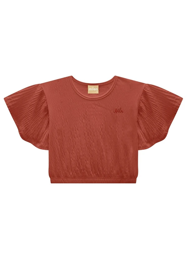 Milon - Blusa Infantil Menina Básica Laranja