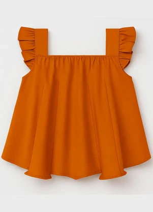 Kyly - Blusa Infantil Menina Básica Marrom - KYLY