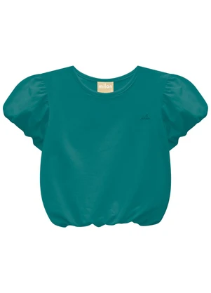 Milon - Blusa Infantil Menina Básica Verde - MILON