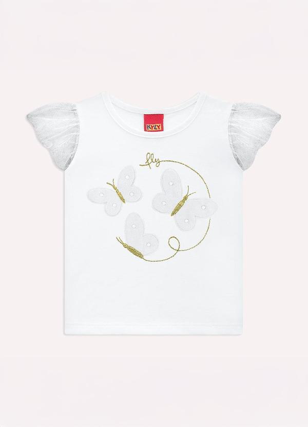 Kyly - Blusa Infantil Menina Borboletas Branco