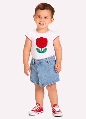 Kyly - Blusa Infantil Menina Bordada Branco - KYLY