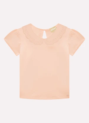 Milon - Blusa Infantil Menina Bordada Laranja - MILON