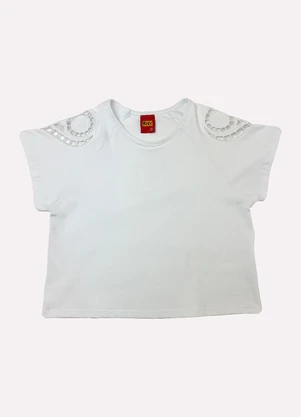 Kyly - Blusa Infantil Menina Bordado Branco - KYLY