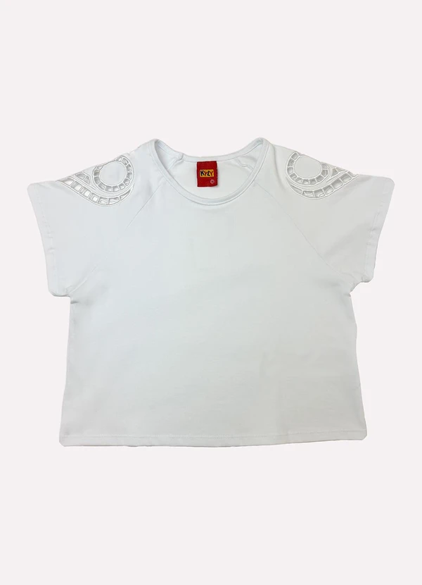 Kyly - Blusa Infantil Menina Bordado Branco