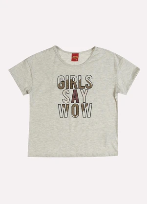 Kyly - Blusa Infantil Menina Bordado Cinza - KYLY