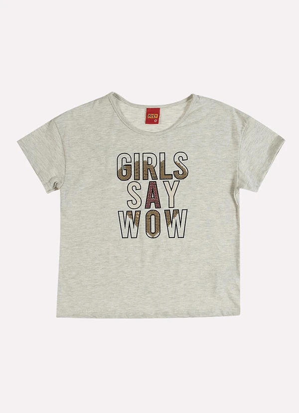 Kyly - Blusa Infantil Menina Bordado Cinza