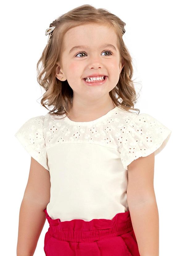 Colorittá - Blusa Infantil Menina Bordado Colorittá Bege 1