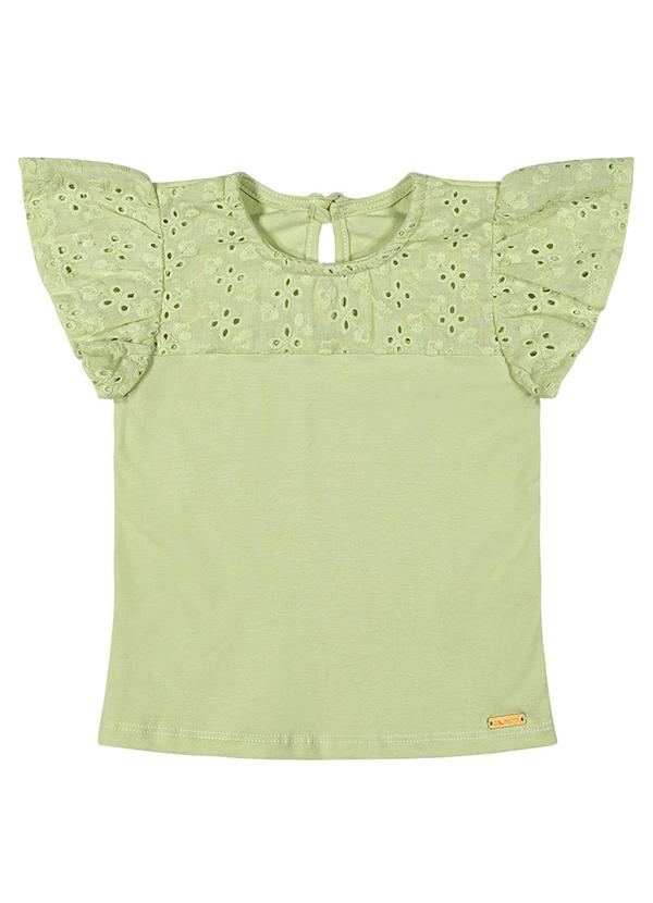 Colorittá - Blusa Infantil Menina Bordado Colorittá Verde