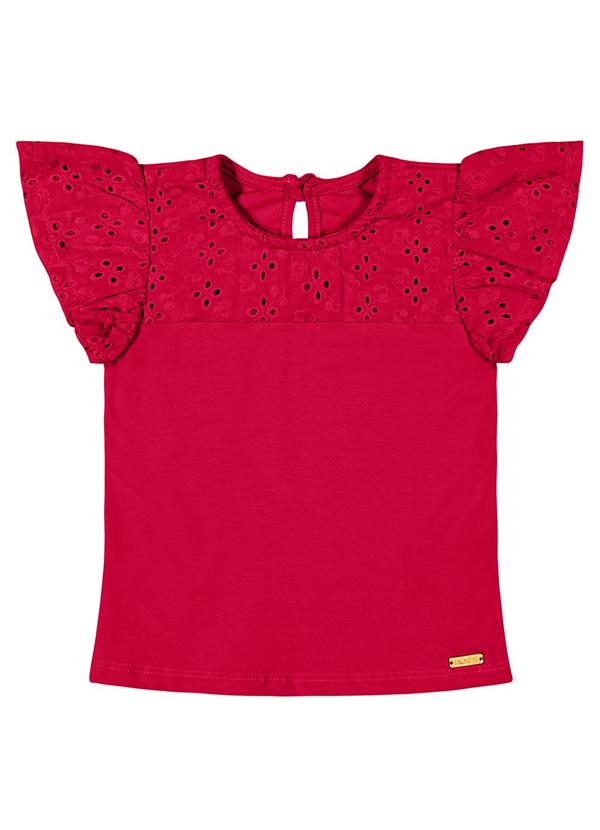Colorittá - Blusa Infantil Menina Bordado Colorittá Vermelho 1