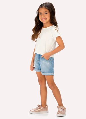 Milon - Blusa Infantil Menina BordadoBege - MILON