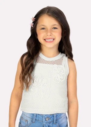 Milon - Blusa Infantil Menina Bordado Off White - MILON