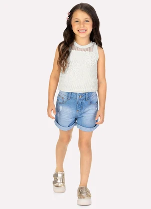 Milon - Blusa Infantil Menina Bordado Off White - MILON