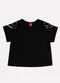 Kyly - Blusa Infantil Menina Bordado Branco - variação: Preto