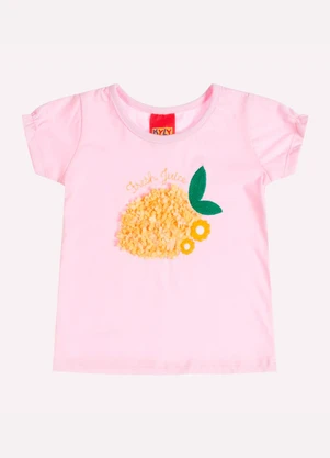 Kyly - Blusa Infantil Menina Bordado Rosa - KYLY