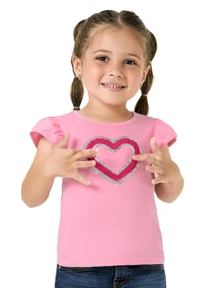 Kyly - Blusa Infantil Menina Bordado Rosa - KYLY