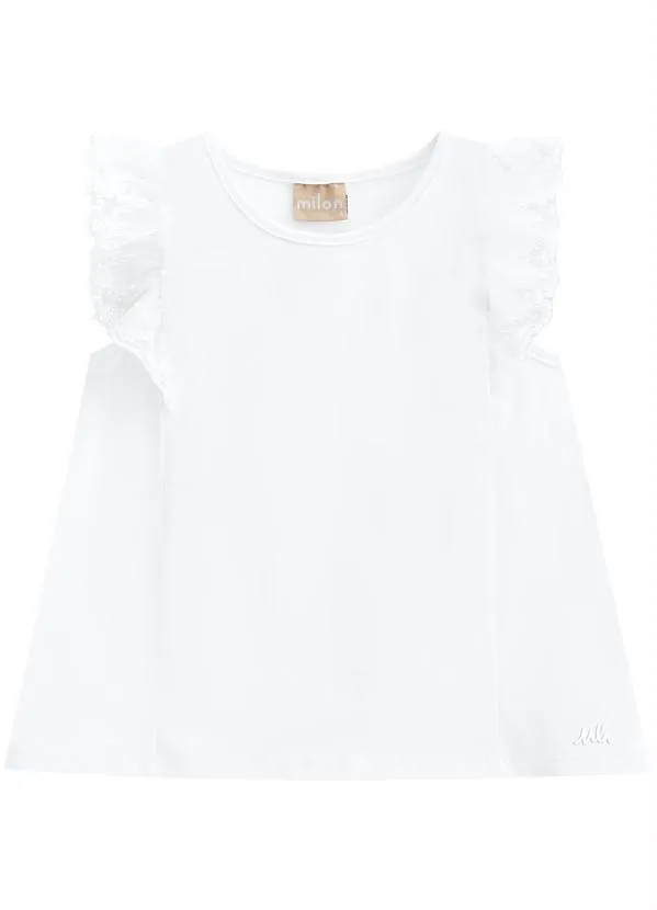 Milon - Blusa Infantil Menina Branco