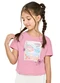 Elian - Blusa Infantil Menina Brilho Stamp Bege - variação: Rosa
