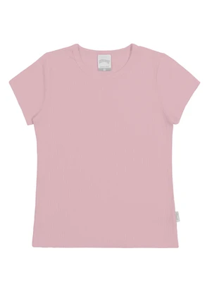 Alakazoo - Blusa Infantil Menina Canelada Básica Rosa - ALAKAZOO