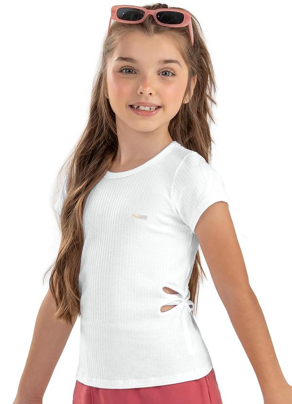 Elian - Blusa Infantil Menina Canelada Elian Branco