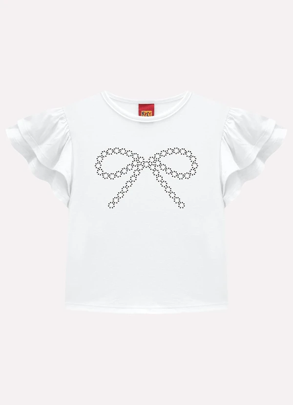 Kyly - Blusa Infantil Menina com Babados Branco