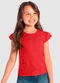 Brandili - Blusa Infantil Menina com Brilho Bege - variação: Vermelho