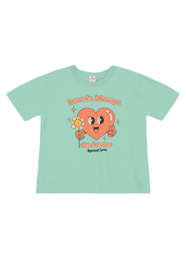 Brandili - Blusa Infantil Menina com Estampa de Flor Azul 3