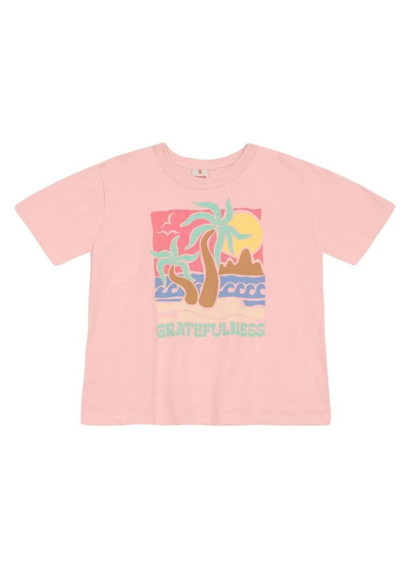 Brandili - Blusa Infantil Menina com Estampa de Flor Rosa 3