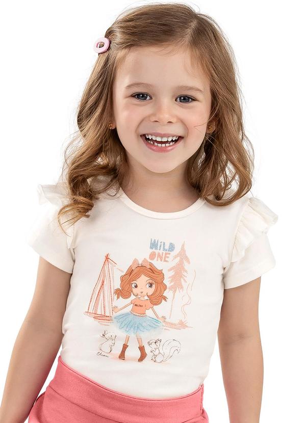 Elian - Blusa Infantil Menina com Estampa Elian Bege