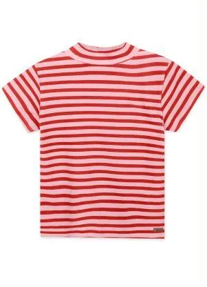 Lilica Ripilica - Blusa Infantil Menina com Estampa Listrada Rosa - LILICA RIPILICA