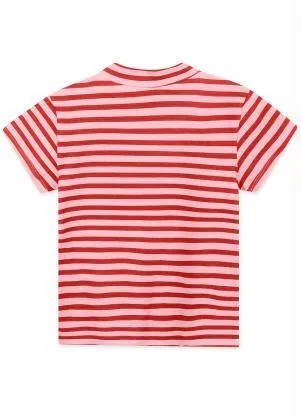 Lilica Ripilica - Blusa Infantil Menina com Estampa Listrada Rosa - LILICA RIPILICA