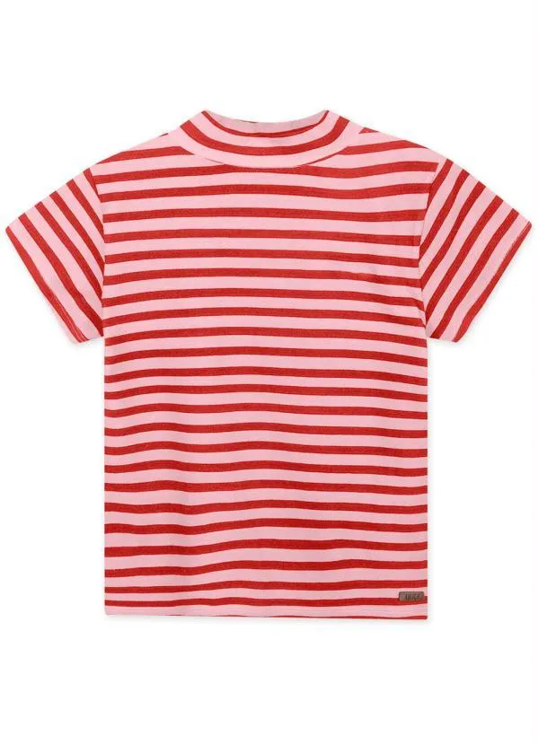 Lilica Ripilica - Blusa Infantil Menina com Estampa Listrada Rosa 1