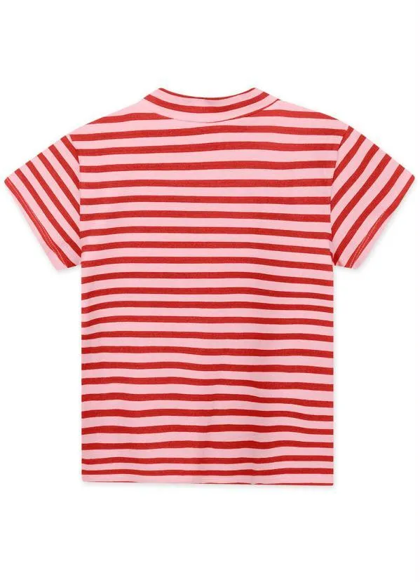 Lilica Ripilica - Blusa Infantil Menina com Estampa Listrada Rosa 2