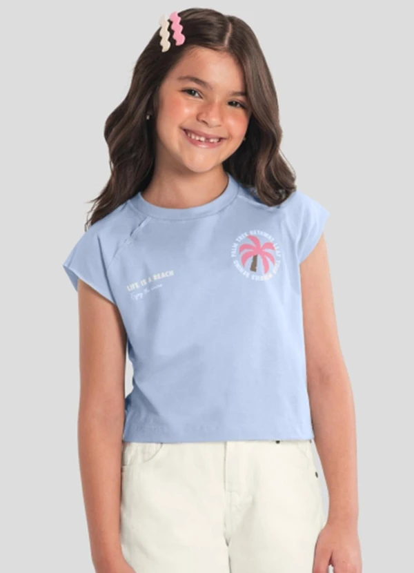 Brandili - Blusa Infantil Menina com Estampa Tropical Azul 1